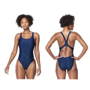 Speedo Women's Race Lycra PowerFLEX Super Pro One Piece Navy Swimming Sz 30 NWT